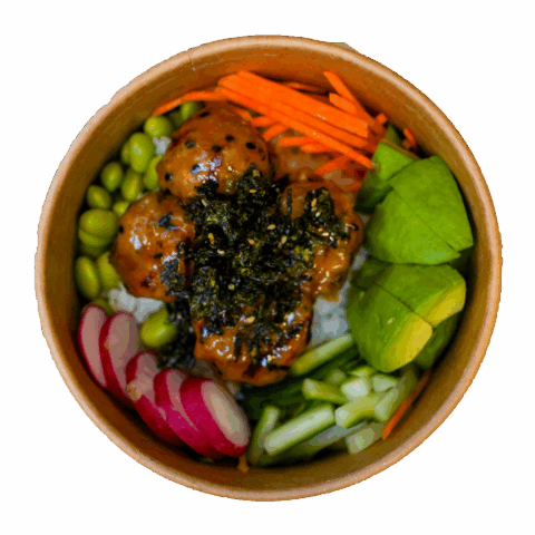 Poke Bowl Kyllingkødboller (frokost 11.00 - 16.00)