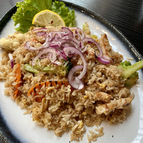 Stegte ris - Kylling